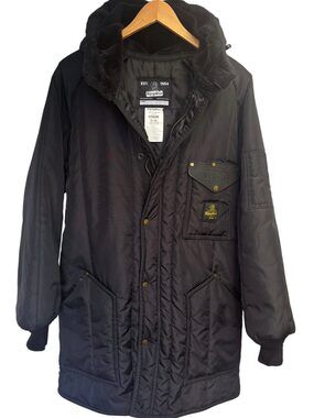 RefrigiWear Ice Parka Men's L Black Hooded Insulated